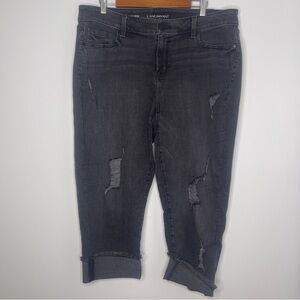 Lane Bryant 16R Black/Dark Gray Girlfriend Crop Jeans BRAND NEW WITH TAGS